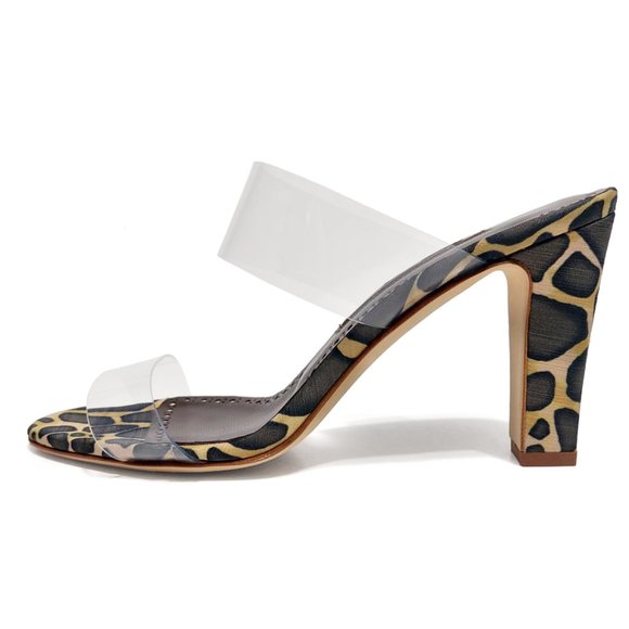 Manolo Blahnik Shoes - ❌SOLD❌NWT Manolo Blahnik Scolto Slip-on Mules Sz 40 Clear ECO PVC Leopard Print